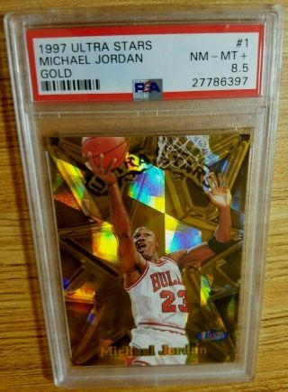 1997 - 98 Ultra Stars Gold Michael Jordan PSA 8.  5 MN - MT,  Stunning & extremely rare 2