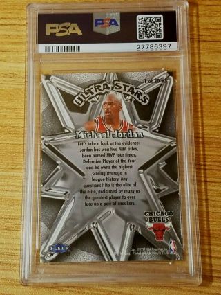1997 - 98 Ultra Stars Gold Michael Jordan PSA 8.  5 MN - MT,  Stunning & extremely rare 5