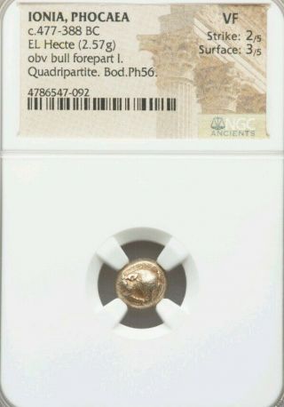 Ionia,  Phocaea Hecte Bull Ngc Vf 2/3 Ancient Gold Coin