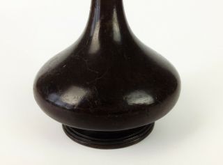 17th Century Antique Chinese Garlic Head Bronze Flower Vase - Plain Globular Rare 5
