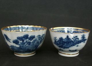 18x PIECE 18th C CHINESE EXPORT BLUE AND WHITE TEA BOWL CUP SAUCER DISH VASE A/F 6