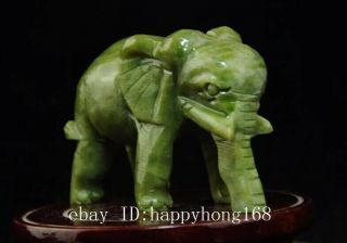 chinese old hand engraving jade Elephant b01 5