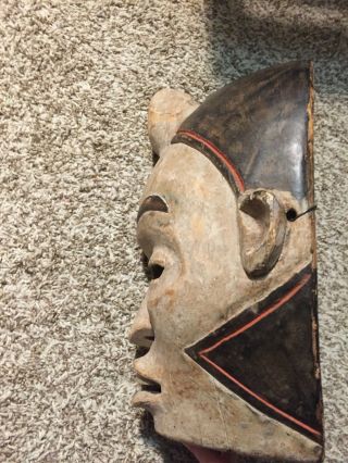 Gorgeous Rare Antique Large Wooden African Mask Face From Cameroon