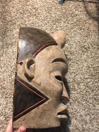 GORGEOUS RARE ANTIQUE LARGE Wooden African Mask Face from CAMEROON 2