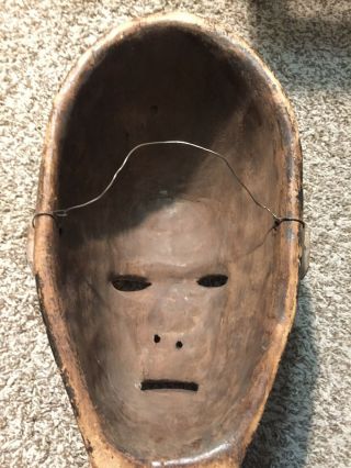 GORGEOUS RARE ANTIQUE LARGE Wooden African Mask Face from CAMEROON 3