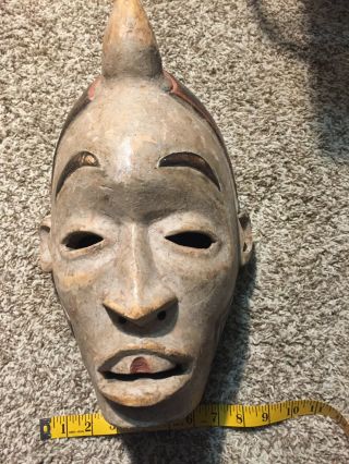 GORGEOUS RARE ANTIQUE LARGE Wooden African Mask Face from CAMEROON 6