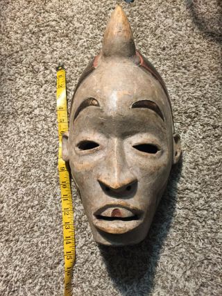 GORGEOUS RARE ANTIQUE LARGE Wooden African Mask Face from CAMEROON 7