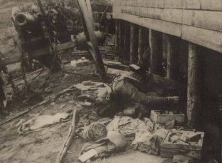 German Wwi Stormed Russian Trenches Dead Soldiers Photo 1917