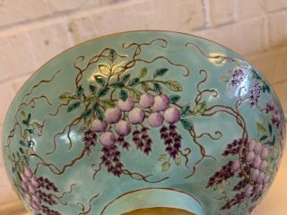 Antique Chinese DA YA ZHAI Porcelain Compote with Grape & Floral Dec.  Marked 8
