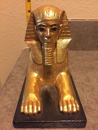 Ancient Egyptian Gold Sphinx Statue - Agi
