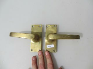 Vintage Brass Lever Door Handles Old Architectural Antique Mid Century Retro