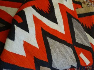 Antique 1910 - 20s? Native american navajo indian rug hand made design colors 10