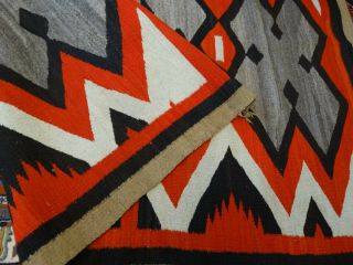 Antique 1910 - 20s? Native american navajo indian rug hand made design colors 7