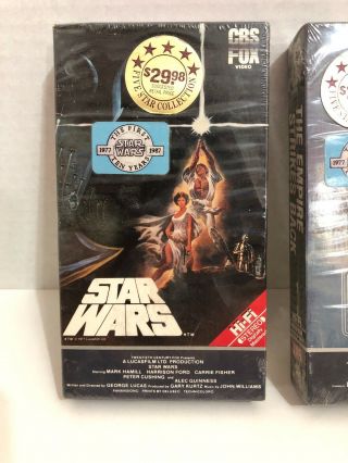 STAR WARS RARE Release Vintage VHS Tapes RED LOGO 3