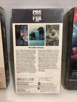 STAR WARS RARE Release Vintage VHS Tapes RED LOGO 6