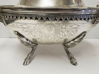 Heavy Detailed Silver Stag Soup Tureen Server Serving Piece Deer Plated India 6