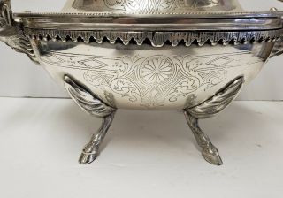 Heavy Detailed Silver Stag Soup Tureen Server Serving Piece Deer Plated India 8