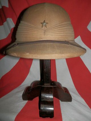 Ww2 Japanese Army Tropical Hat For High Ranking Officers.  Very Good.