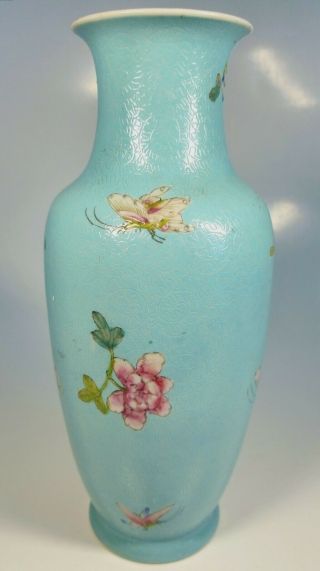 Antique 19th Century Chinese Hand - Painted Flower and Butterfly Porcelain Vase 9 