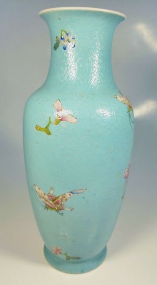 Antique 19th Century Chinese Hand - Painted Flower and Butterfly Porcelain Vase 9 