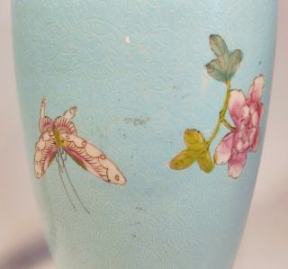Antique 19th Century Chinese Hand - Painted Flower and Butterfly Porcelain Vase 9 