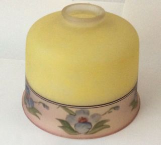 Reverse Painted Glass Lamp Shade For Boudoir Or Small Table Lamp