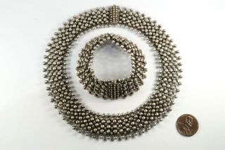 Antique Victorian Silver Bookchain Necklace & Bracelet Set C1880