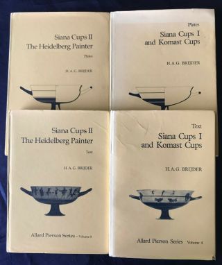 4 Vol Set Siana Cups I & Ii Komast Cups,  Heidelberg Painter Text & Plates.