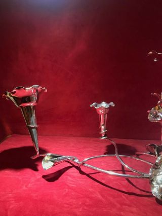 Mappin and Webb,  Antique Victorian silver plated Art Nouveau flower vase epergne 2
