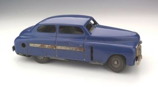 Vintage Jnf Indicator - Blue Tin Plate Clockwork Car - Unusual
