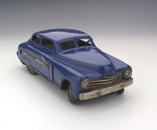 Vintage JNF Indicator - Blue Tin Plate Clockwork Car - Unusual 2