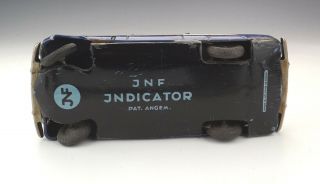 Vintage JNF Indicator - Blue Tin Plate Clockwork Car - Unusual 6