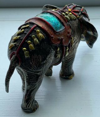 Tiffany & Co.  Sterling Silver & Enamel Circus Elephant Designed by Gene Moore 2