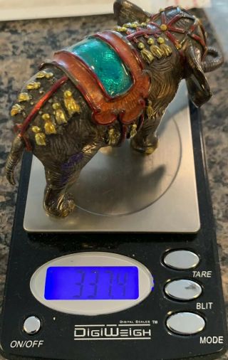 Tiffany & Co.  Sterling Silver & Enamel Circus Elephant Designed by Gene Moore 5
