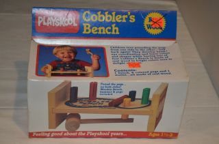 Vtg Wooden Playskool Pounding Bench Cobbler 