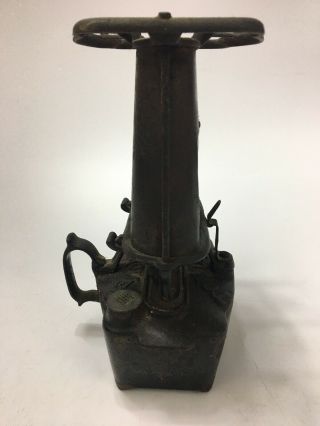Antique Cast Iron Tom Thumb Lamp - Stove Kerosene Low Heat Lamp - Circa Late 1800s 3