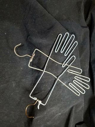 Antique Metal Wire Leather Glove Stretcher Hangers Set Of 2 Vintage