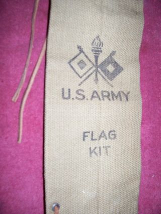 Ww I (1918) Us Army Khaki Canvas Signal Corp.  Flag Case Unissued