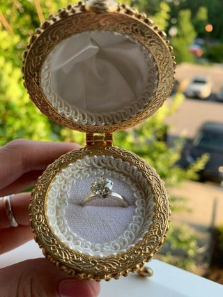 1.  69 Karat Old European Diamond Ring Set On A 14k White Gold Band -