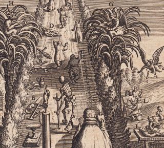 Ancient Latin Way To Heaven Book Print Via Vitae 1620 Jesus Bolswert Angel Devil