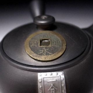 UC3: Vintage Japanese Pottery Sencha Tea Pot,  Banko ware,  Japanese Ancient Coin 6