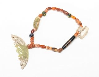 Chinese/tibetan Antique/vintage Agate&ancient Jade,  Crystal Seal Prayer Beads