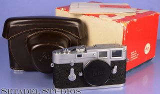 Leica Leitz M3 10150 Late No Guard Ss Chrome Rangefinder Camera Body,  Box Rare