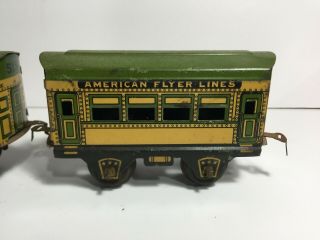 Antique Gilbert Toys 1950 ' s American Flyer Liners Tin Plate 3 Car Set No Reserv 2