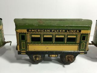 Antique Gilbert Toys 1950 ' s American Flyer Liners Tin Plate 3 Car Set No Reserv 3