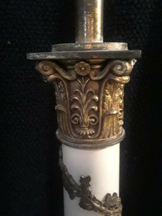 Vintage Hollywood Regency Stiffel Column Brass Table Lamp w/ Grape Vines 5