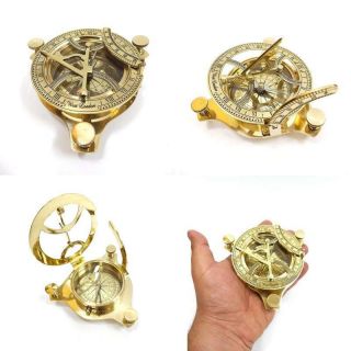 4.  25 " Brass Sundial Compass Anchor West London Etched Nautical Retro Style Decor