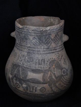 Ancient Indus Valley Teracota Painted Pot With Bulls C.  2500 Bc " T15627