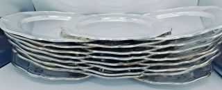 Sheridan Silver - Plated Scalloped Edge Charger Plates x 24 w Anti - Tarnish Sleeves 10