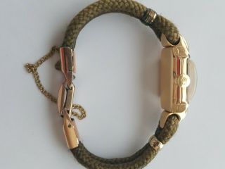 Ladies Vintage 18k Yellow Gold Rolex Watch w/ Green Rope Bracelet & appraisal 4